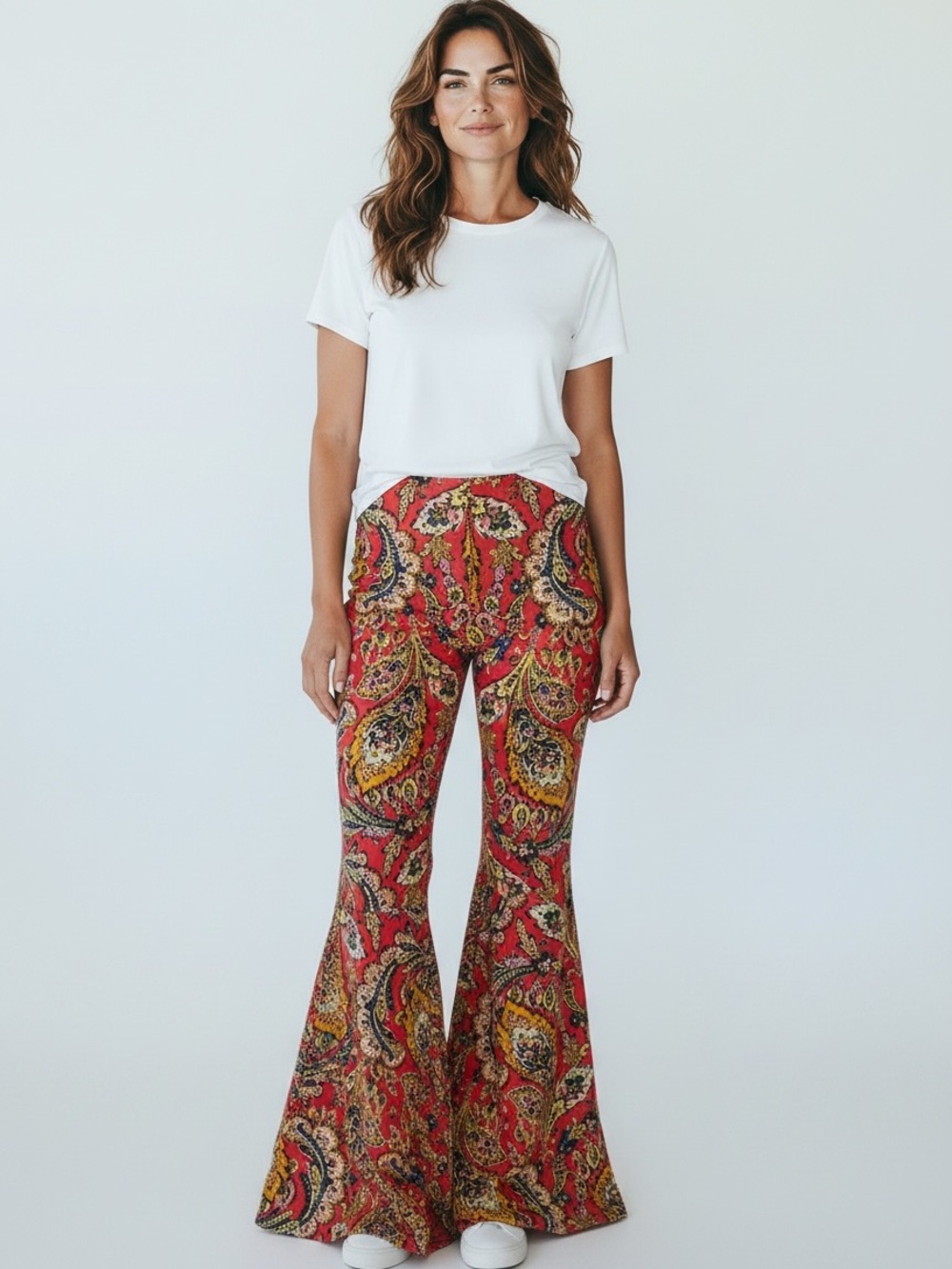 cinq a sept Red Paisley Wide-Leg Pants